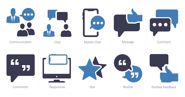 A set of 10 web marketing icons as communication chat mobile chat