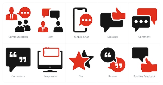 A set of 10 web marketing icons as communication chat mobile chat