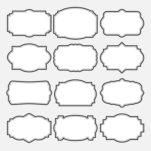 Set of 12 vintage vector frames