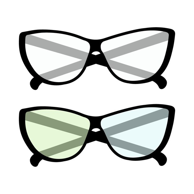 クリアレンズとカラーレンズのメガネ2点セット ハッピーメガネマンデー ステッカー アイコン