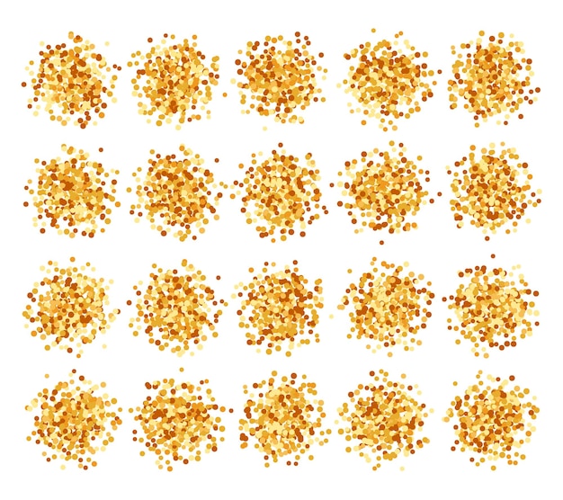 Vettore set di 20 motivi rotondi in oro per il design. incisione a punti per creare pennelli. incisione per sfondi retrò. incisione per ombra. set altamente dettagliato di incisioni su piastrelle per il design