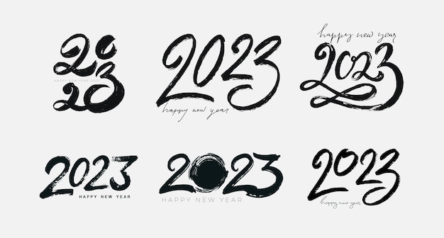 Premium Vector | Set of 2024 hand sketch logo lettering numbers ...