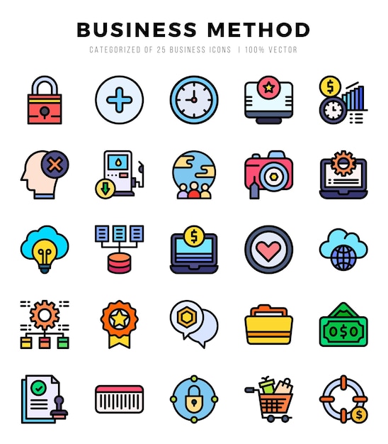 Set of 25 Business Start Up Glyph Icons Pack
