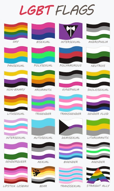 Set of 28 lgbt flags