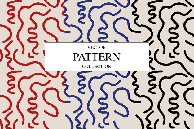 Set of 3 abstract patterns with smooth lines