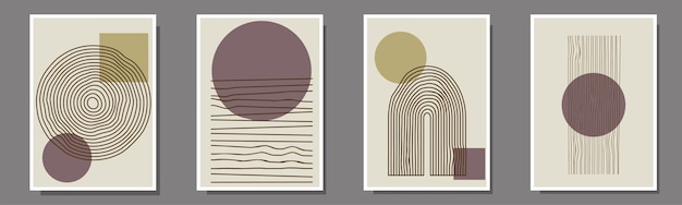 Набор из 3 абстрактных фигур текстуры украшения векторные иллюстрации