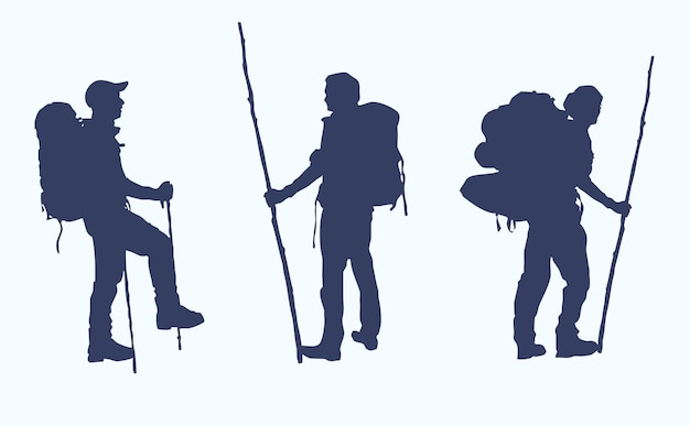 Set of 3 Adventure Travelers Silhouettes