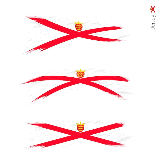 Набор из 3 гранжевых текстурированных флагов Джерси