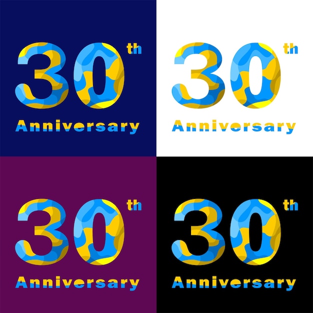 set 30e verjaardag Logotype