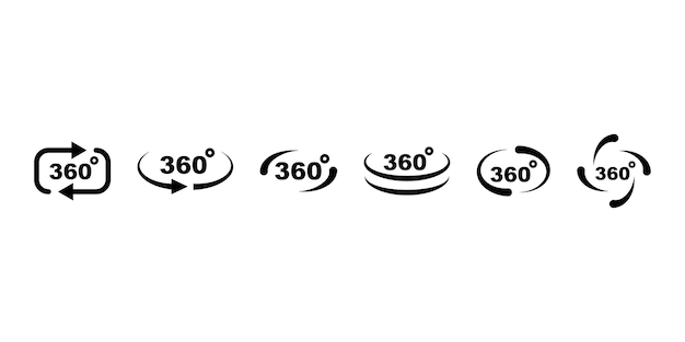 360°ベクトルアイコンセット パノラマ・サイン