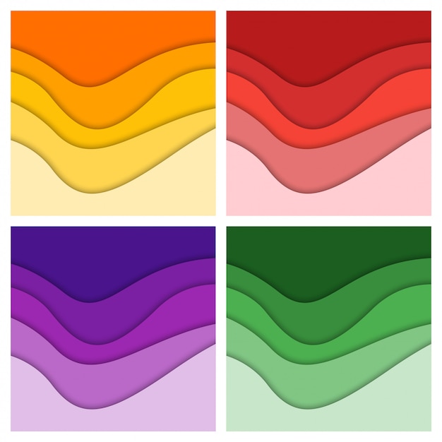 Vector set of 3d abstract