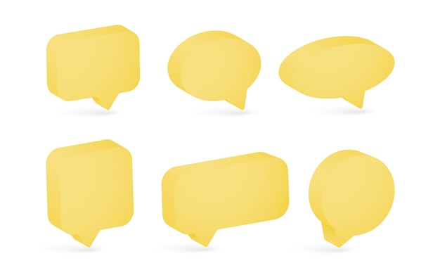 Vector set of 3d chat bubble