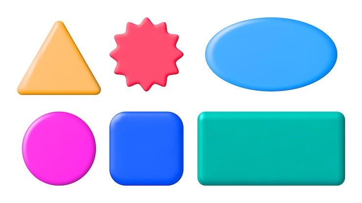 वेक्टर set of 3d colorful glossy badge