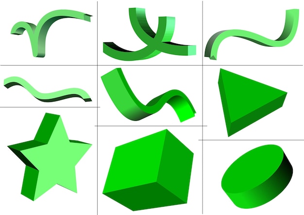 Vettore insieme di forme geometriche 3d per i progettisti