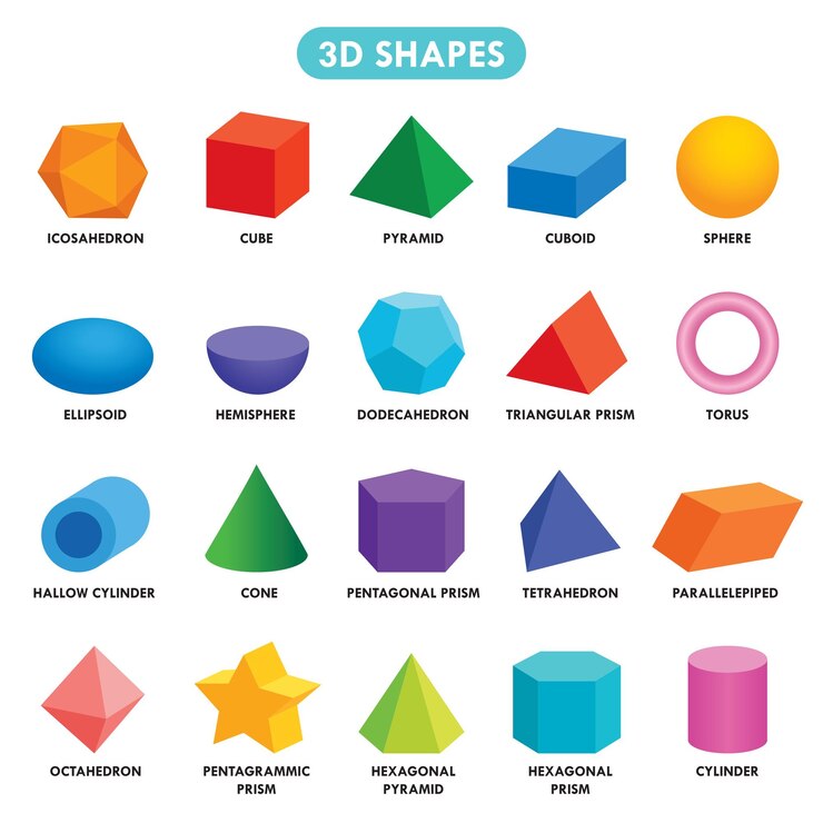 वेक्टर set of 3d geometric shapes