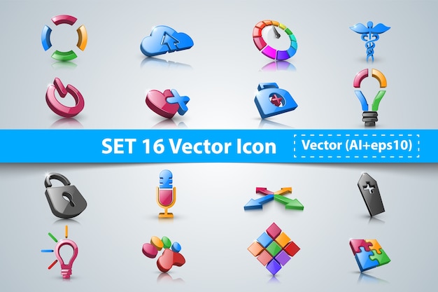 Set 3d icon.