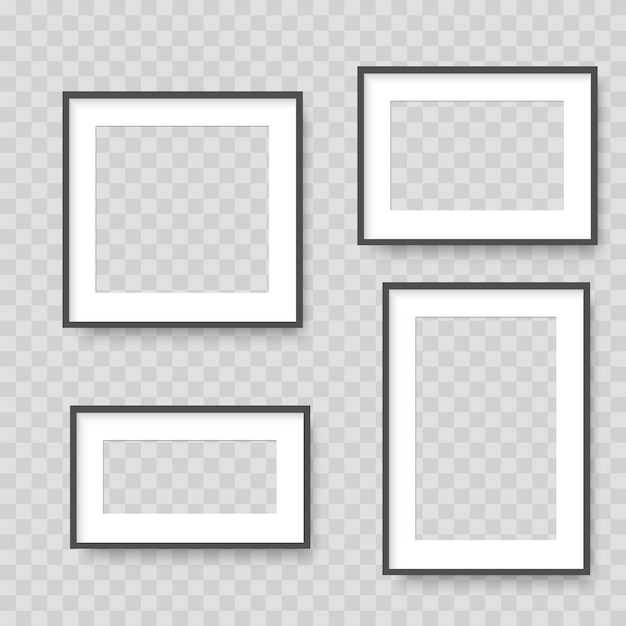 透明な背景のベクトルの3dフォトフレームのセット