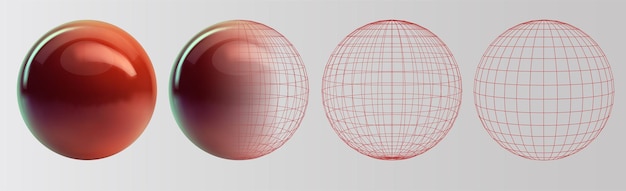 Vector set of 3d spheres