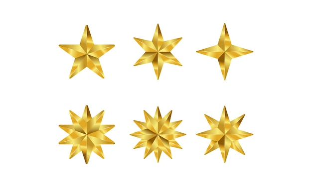 Vector set of 3d stars icon