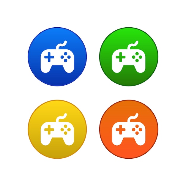 Vector set of 4 gaming icons red yellow orange green