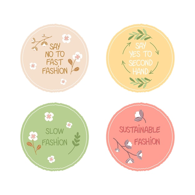 Set of 4 labels with ecological theme