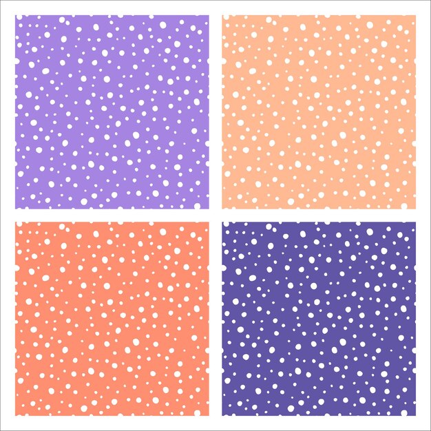 Set of 4 pastel patterns with white dots