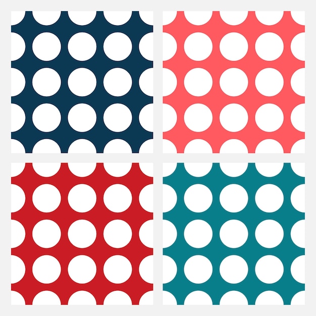 Set of 4 seamless pattern with big circles.
