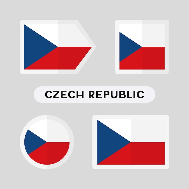 Set of 4 symbols with the flag of Czech Republic