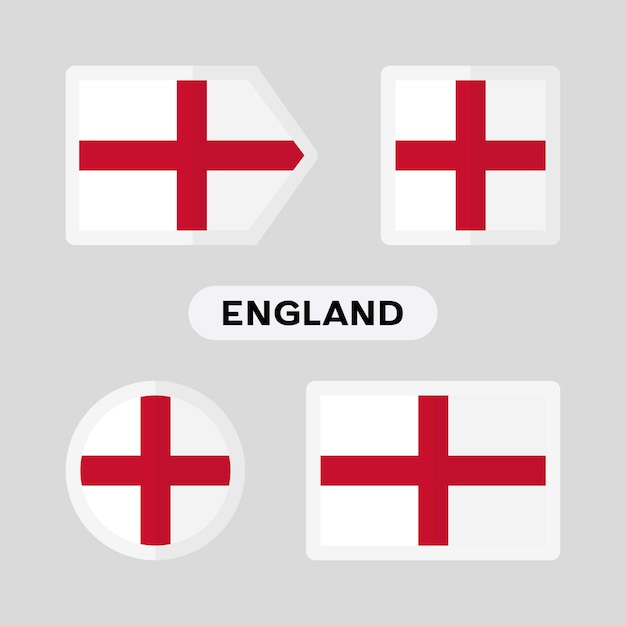 Set of 4 symbols with the flag of England