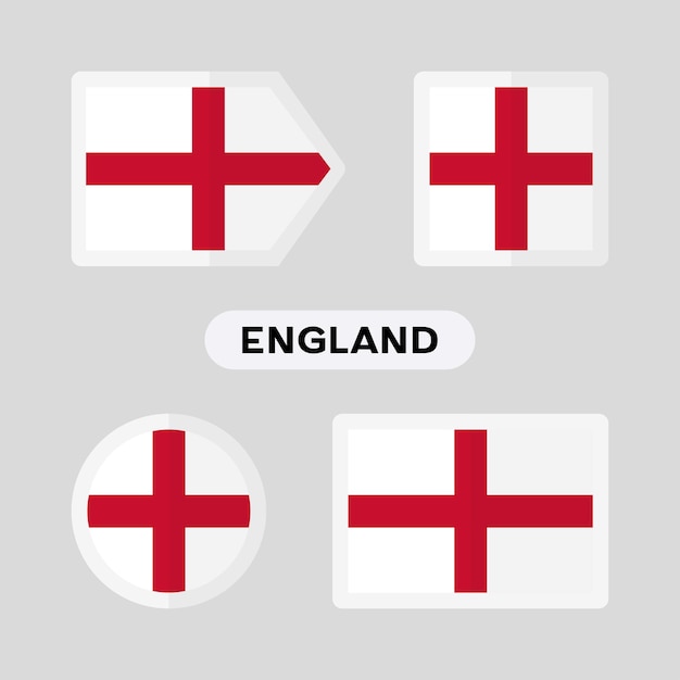 Set of 4 symbols with the flag of england