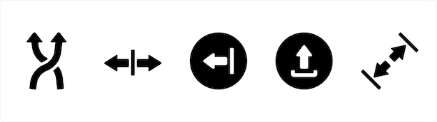 A set of 5 Arrow icons such as Down left Direction Lower direction