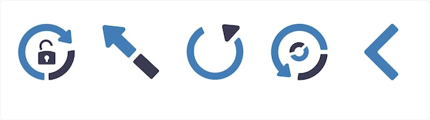 Vector a set of 5 arrow icons such as down left direction lower direction