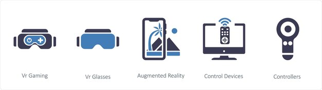 ビジネスのアイコンVRゲームVRメガネAugmented Realityなど