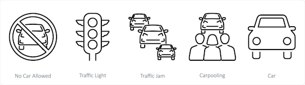 5 つの車アイコンをセットします車は交通信号灯の滞を許されません