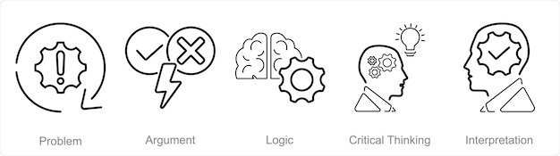 批判的思考の5つのアイコンを ProBLM 論理として使用します