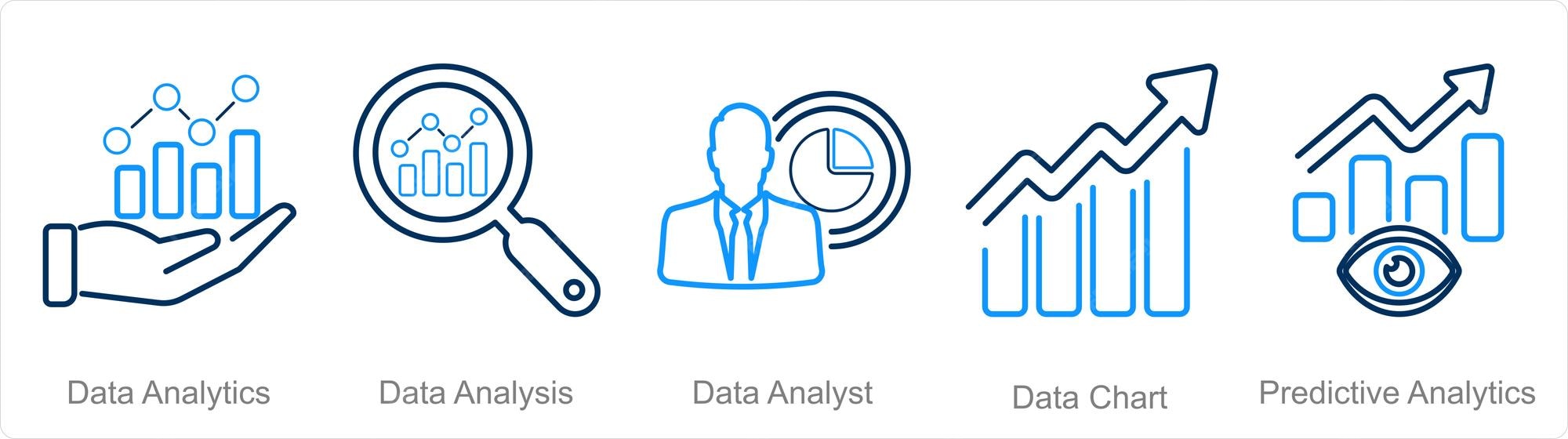 Premium Vector | A set of 5 data analytics icons as data analytics data ...