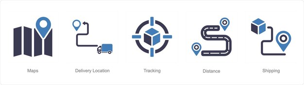 a set of 5 delivery icons as logistics payment fragile