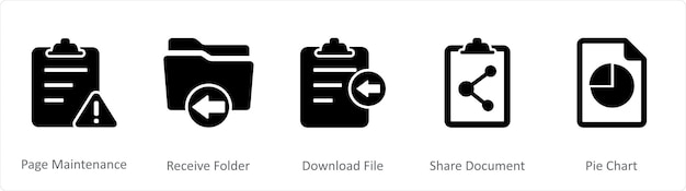 A set of 5 document Icons