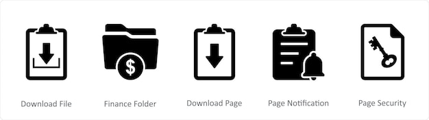 A set of 5 document Icons
