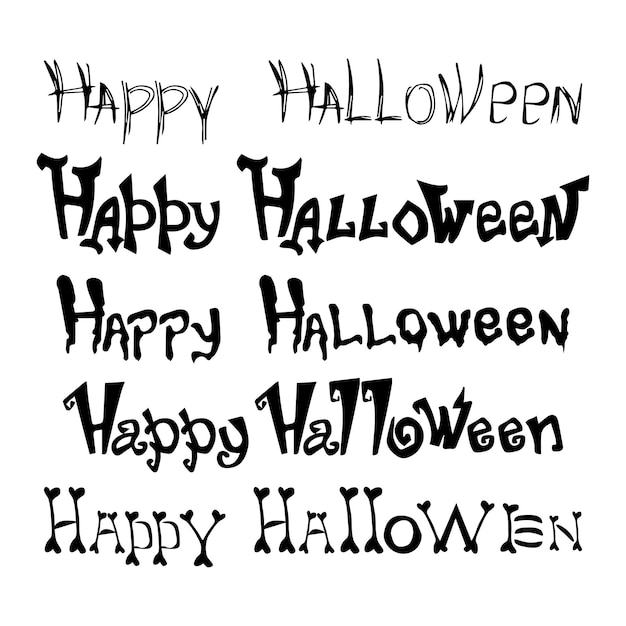 Set di 5 scritte per le vacanze halloween vector