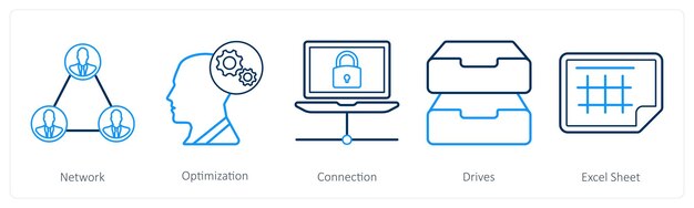 5 つのミックスアイコンをネットワーク最適化接続としてセットする