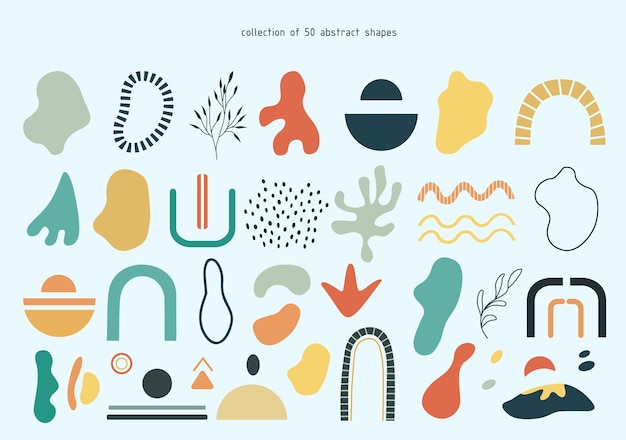 Set of 50 abstract shapes