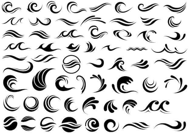 Set of 60 Wave Design Shapes