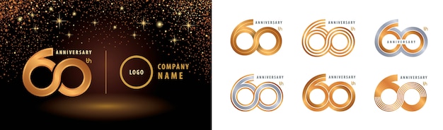 Set di design del logotipo del 60 ° anniversario