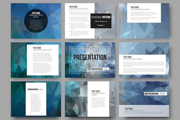 Vettore set di 9 modelli per diapositive di presentazione