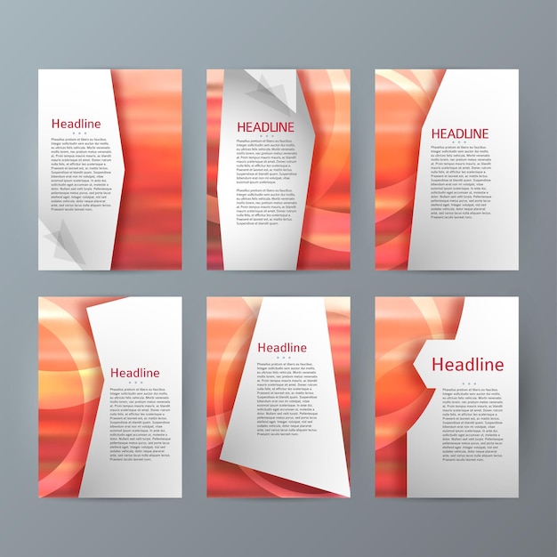 Vector set a4-brochureontwerpsjablonen met geometrische abstracte moderne achtergronden02