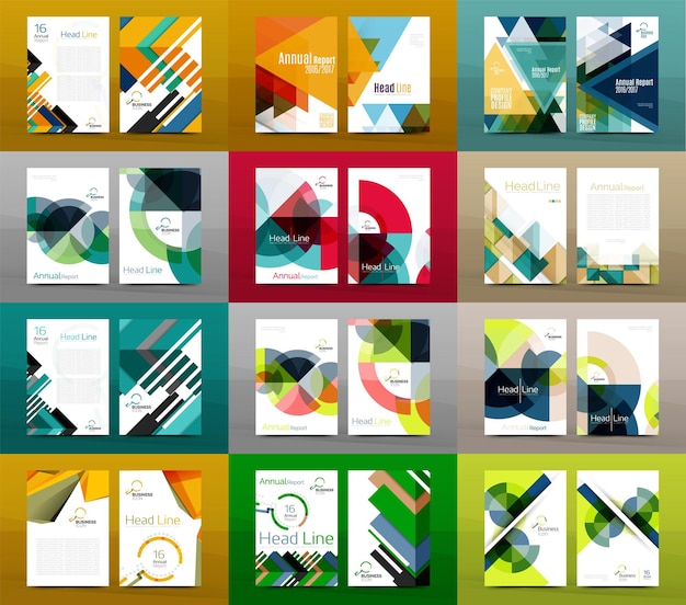 Set of A4 size annual report brochure covers