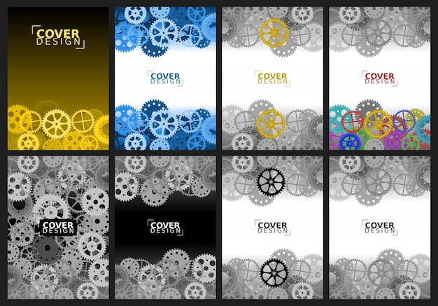 Vector set of a4 size vector covers with a great design perfect for any use