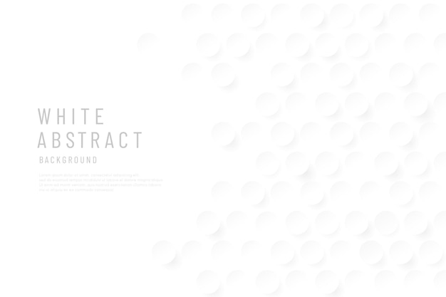 Set of abstract 3d circles white pattern clean background with copy space