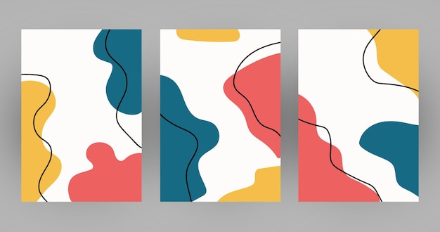 Set of abstract backgrounds in minimal style Vector illustration